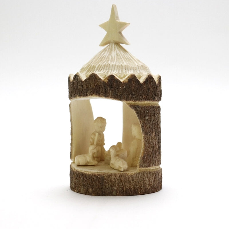 ナチュラルウッド キリスト生誕置物 brown×natural クリッペ おうち