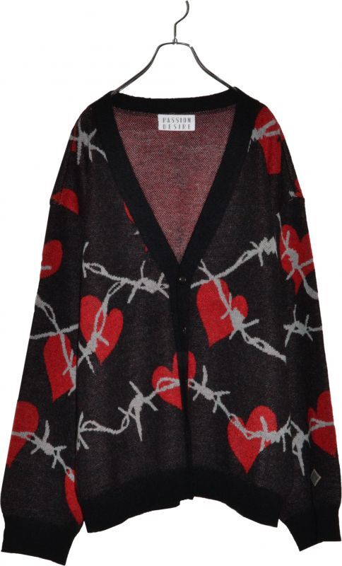 el conductorH(コンダクター) / Mohair Knit Hearts Cardigan(モヘア