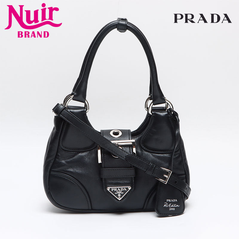 プラダ PRADA ムーン パデッドナッパレザー ショルダーバッグ ブラック