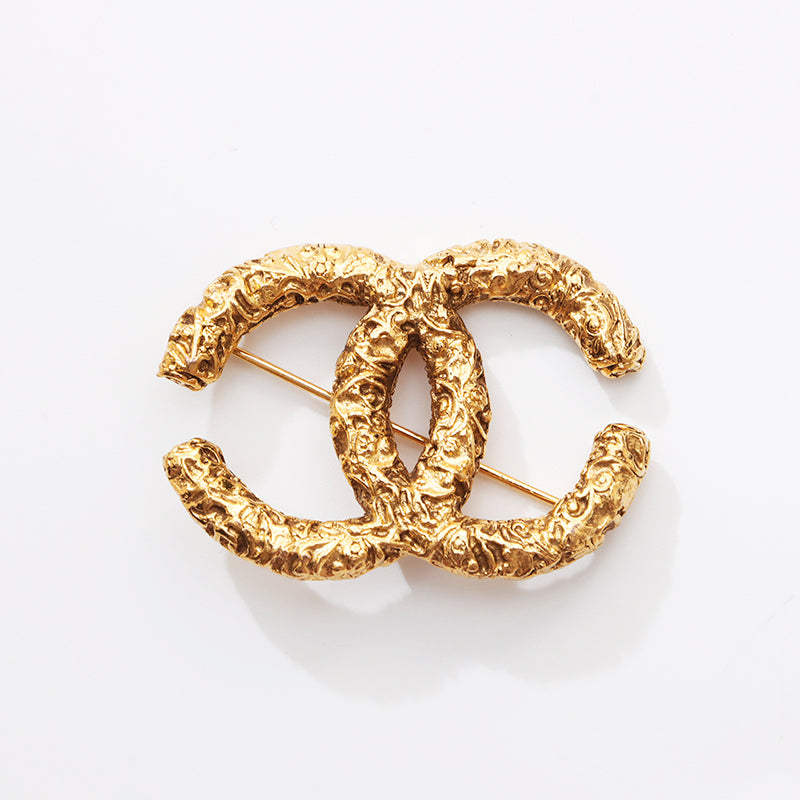 シャネル CHANEL 溶岩 ココマーク 93A ブローチ ゴールド WS9390