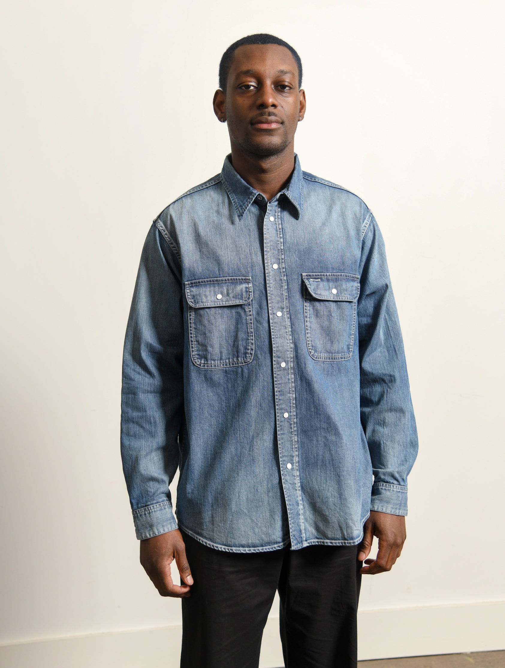 Visvim SS Handyman Shirt Damaged Indigo – NOMAD