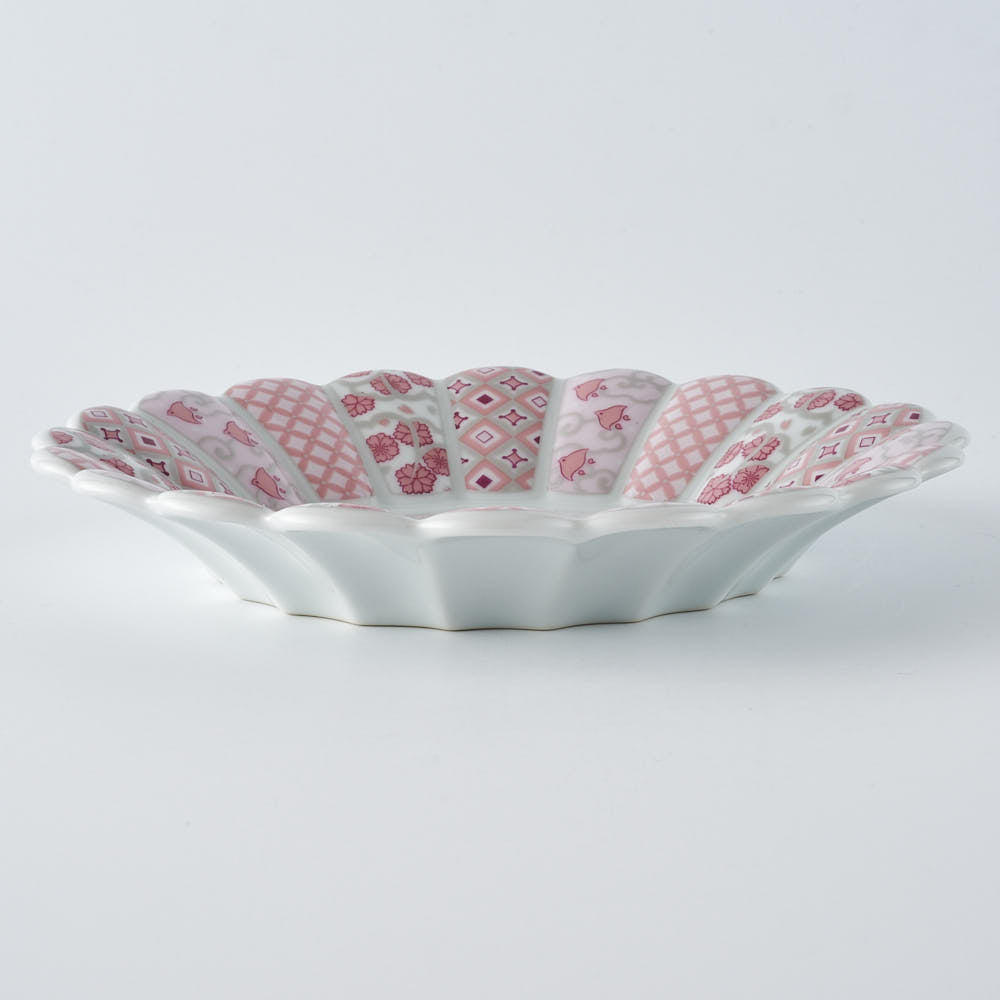 波佐見焼 林九郎窯 花離宮 ピンク19cm丸皿 ¥5,170 大人の焼き物