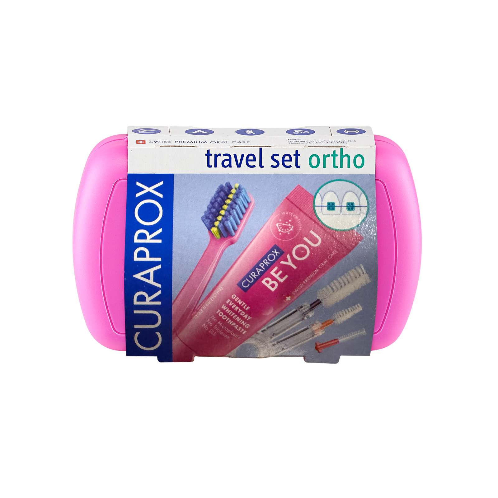 Curaprox Ortho Travel Set, Pink – Clean on-the-go