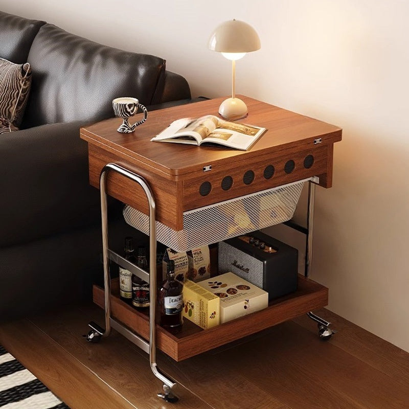 ダイニングテーブル・折りたたみ・収納付き・キャスター付き・作業台