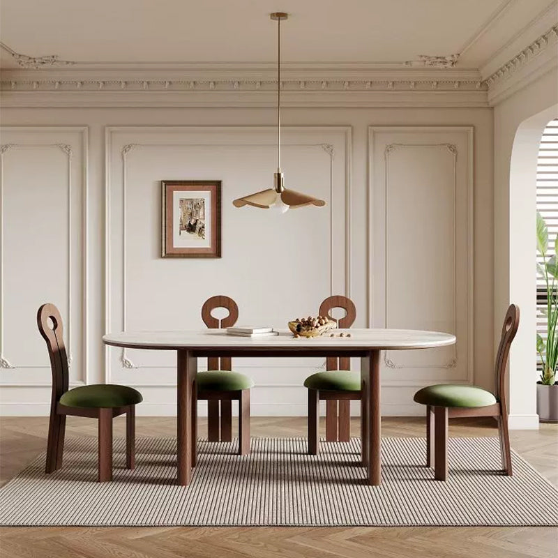 セラミックダイニングテーブル・白の天板・半円・無垢材脚・2人/4人/6