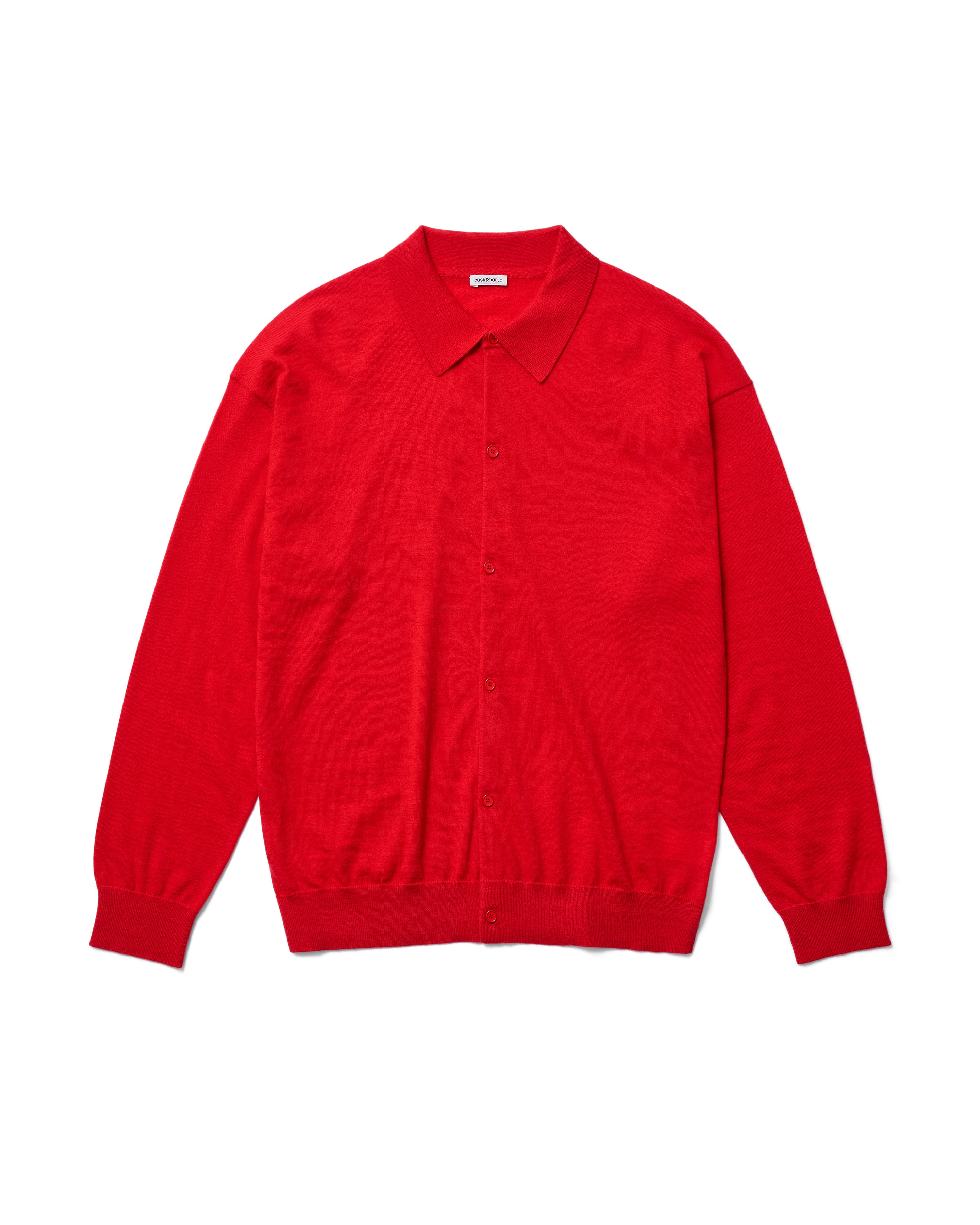 ウーステッドカシミヤ 150 ポロカラー, Tomato Red – cash & barba