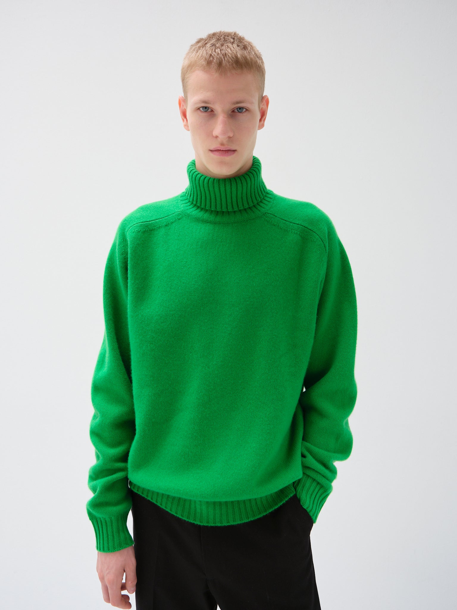キャッシュベイビー タートルネック ニット, V Green – cash & barba