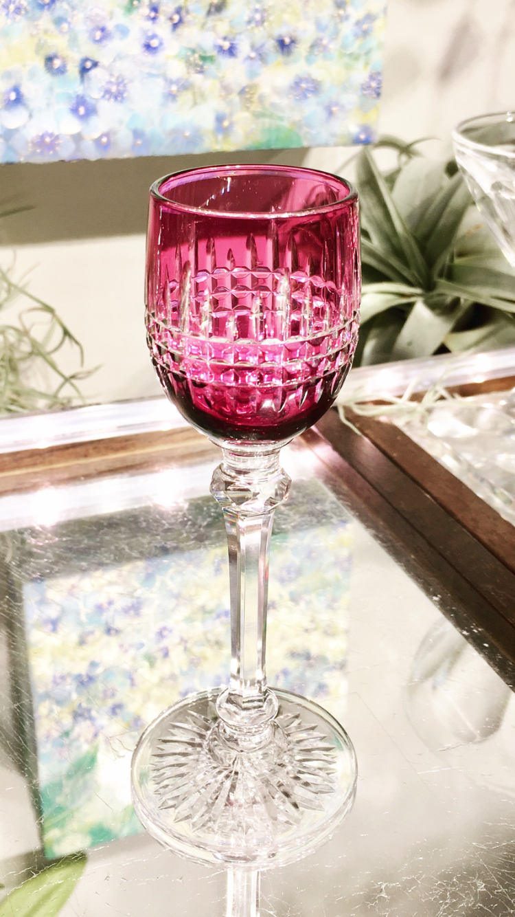 Baccarat オールドバカラ バンブーローズ 小型 クリスタルガラスの