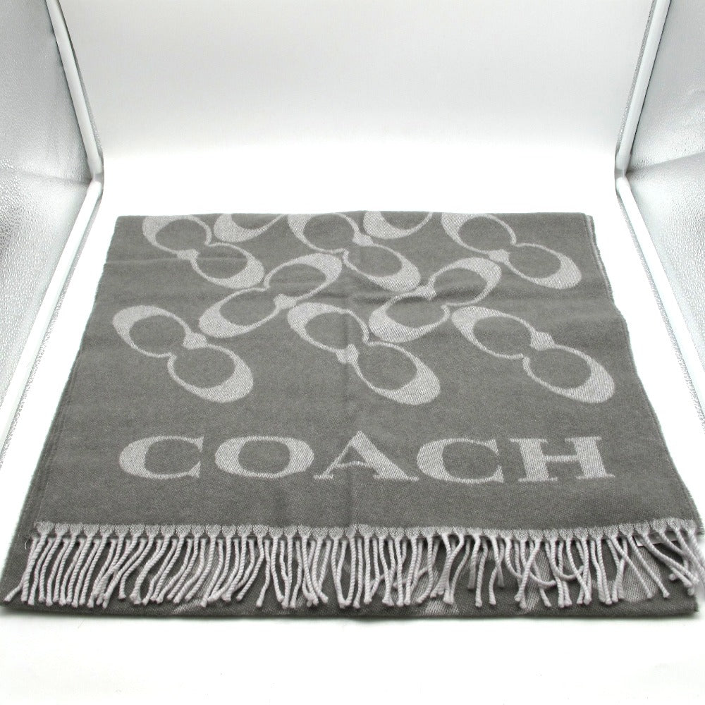 COACH コーチ マフラー シグネチャー ロゴ オーバーサイズ 大判 ウール