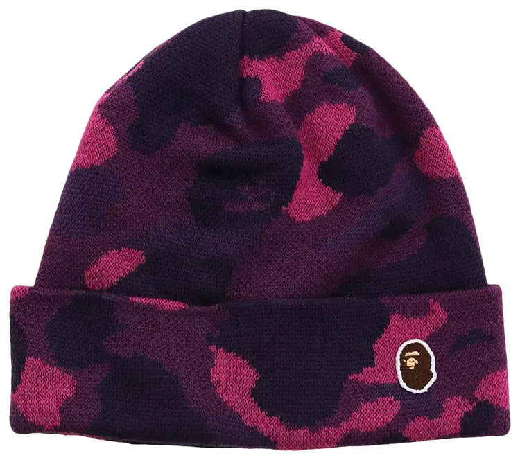 Bape Camo Knit Beanie - Purple – citykickssd