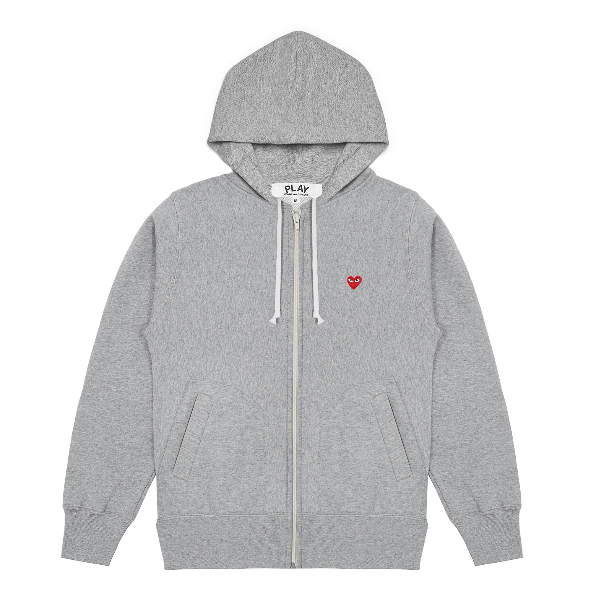 PLAY Small Emblem Zip Hooded Sweatshirt (Grey) – COMME des GARÇONS