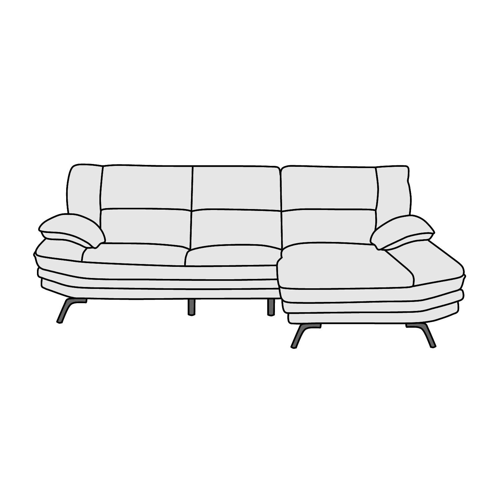 NITORI（ニトリ）コーナーソファ ロゾKD LC 左カウチ 横幅約240cm