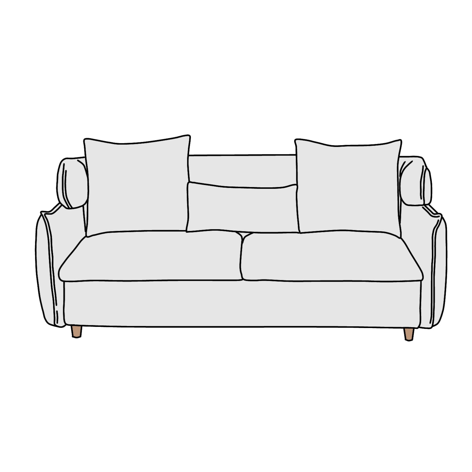 NITORI（ニトリ）ソフティーナKD 3人掛ソファ 横幅約211cm