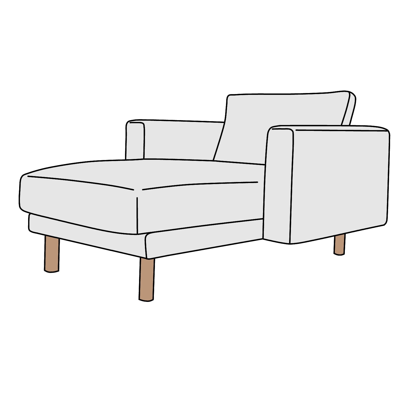 IKEA（イケア）NORSBORG（ノルスボリ）寝椅子1人掛 横幅約112cm