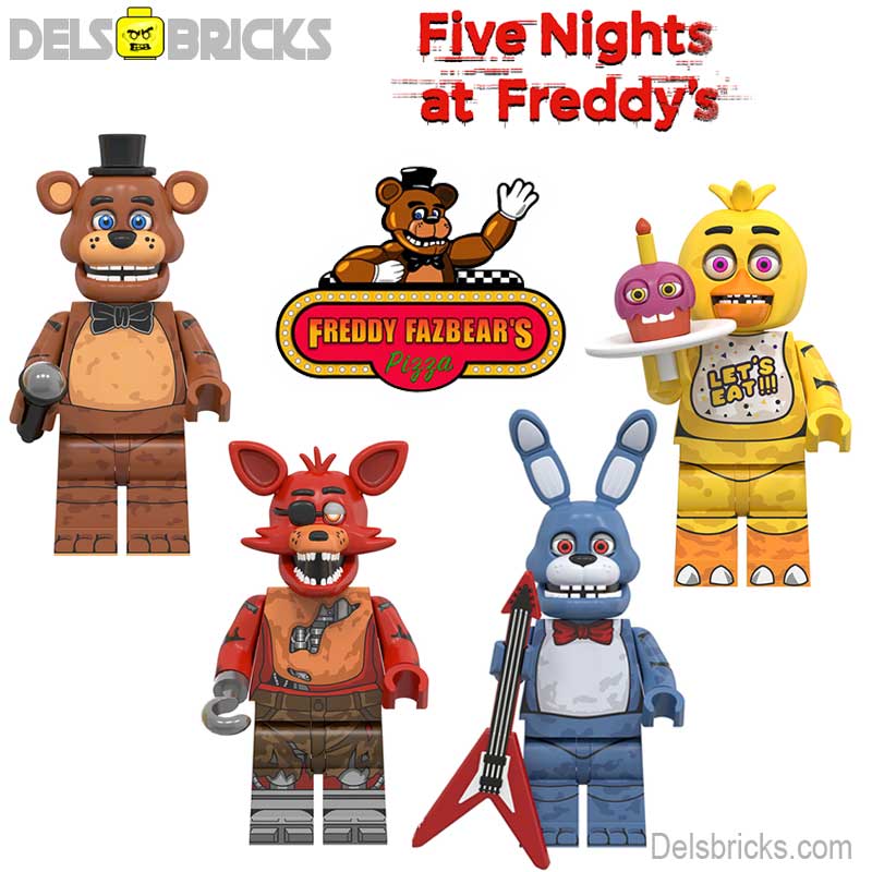Set of 4 (Five Nights at Freddys) - Custom Building Blocks Mini
