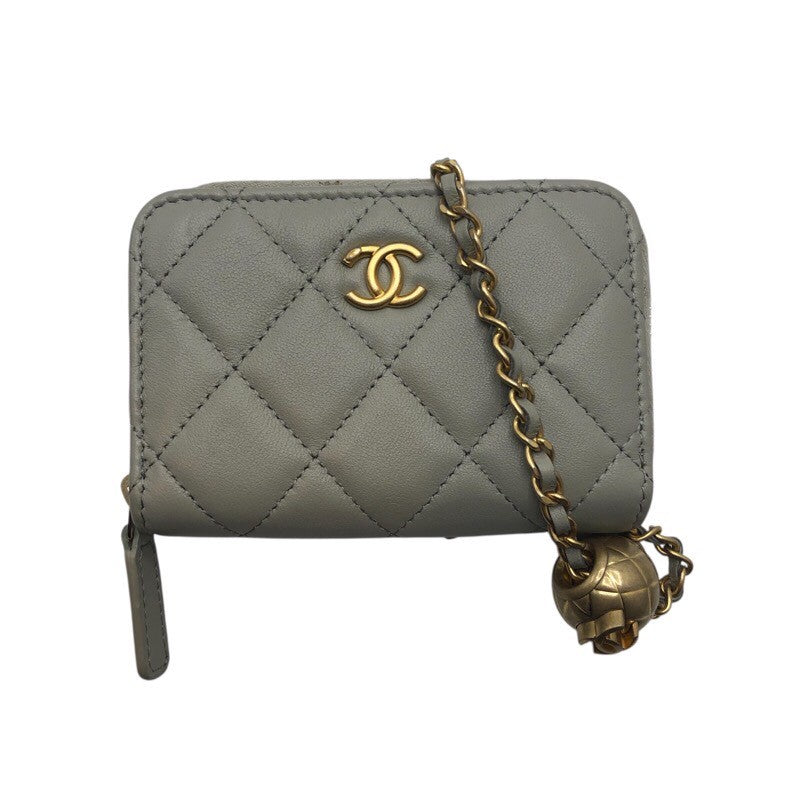 シャネル CHANEL ボールチェーンウォレット AP2462 ラム レディース