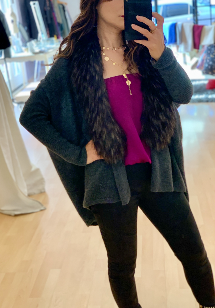 Alexis Faux Fur Cashmere Cardigan – Elisa Wen Boutique