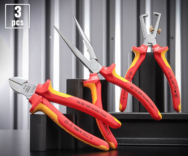 掘り出し物市】KNIPEX 絶縁電工セット 3本組 003130BKV03 クニペックス