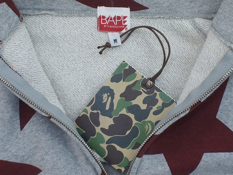 A BATHING APE STA柄 ジップパーカー スタ ベイプ BAPE 星 M ア