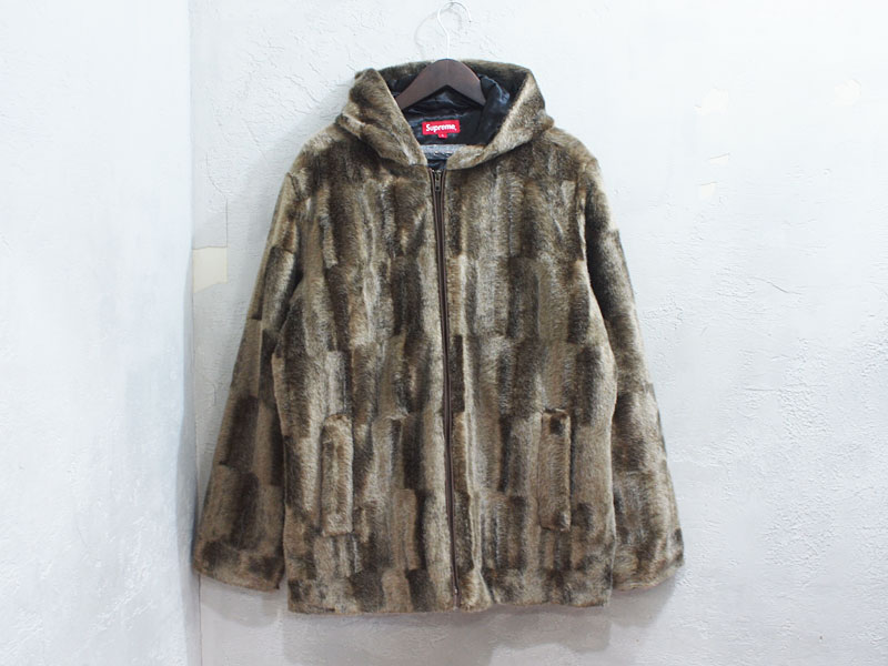 Supreme 'Faux Fur Hooded Zip Jacket'フォックスファージャケット L