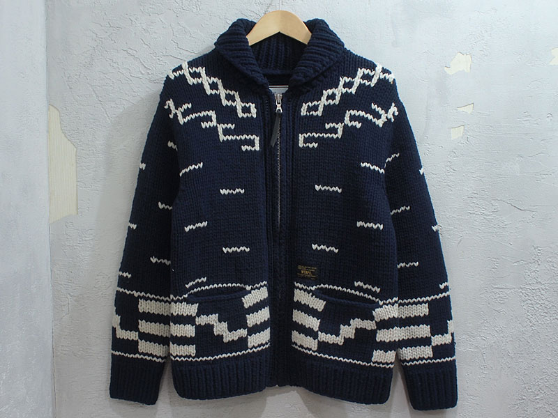WTAPS 'COWICHAN'カウチン ジップセーター 14AW 紺 ネイビー 1 S