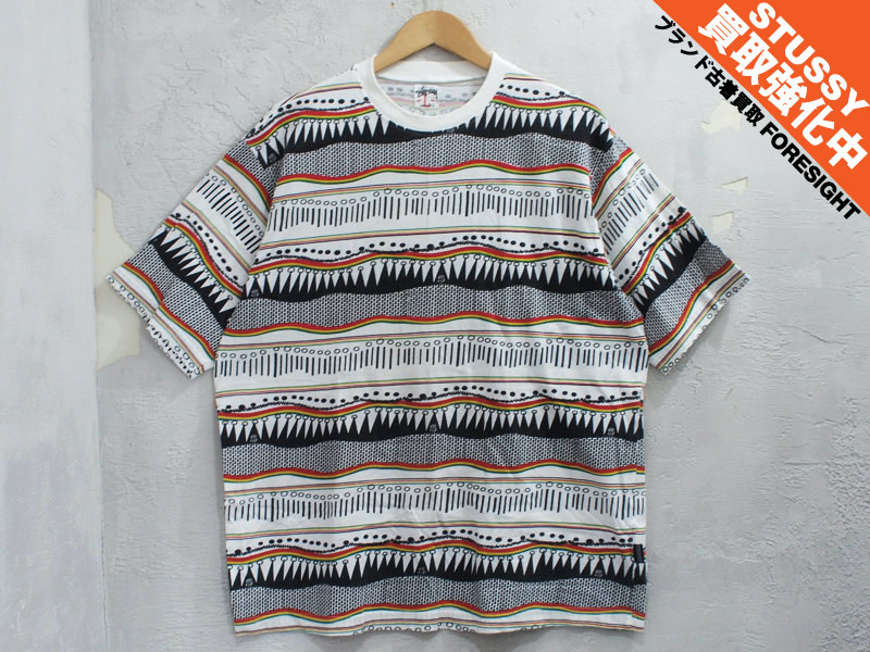 STUSSY 総柄 Tシャツ ラスタ L ステューシー 白 ホワイト - ブランド