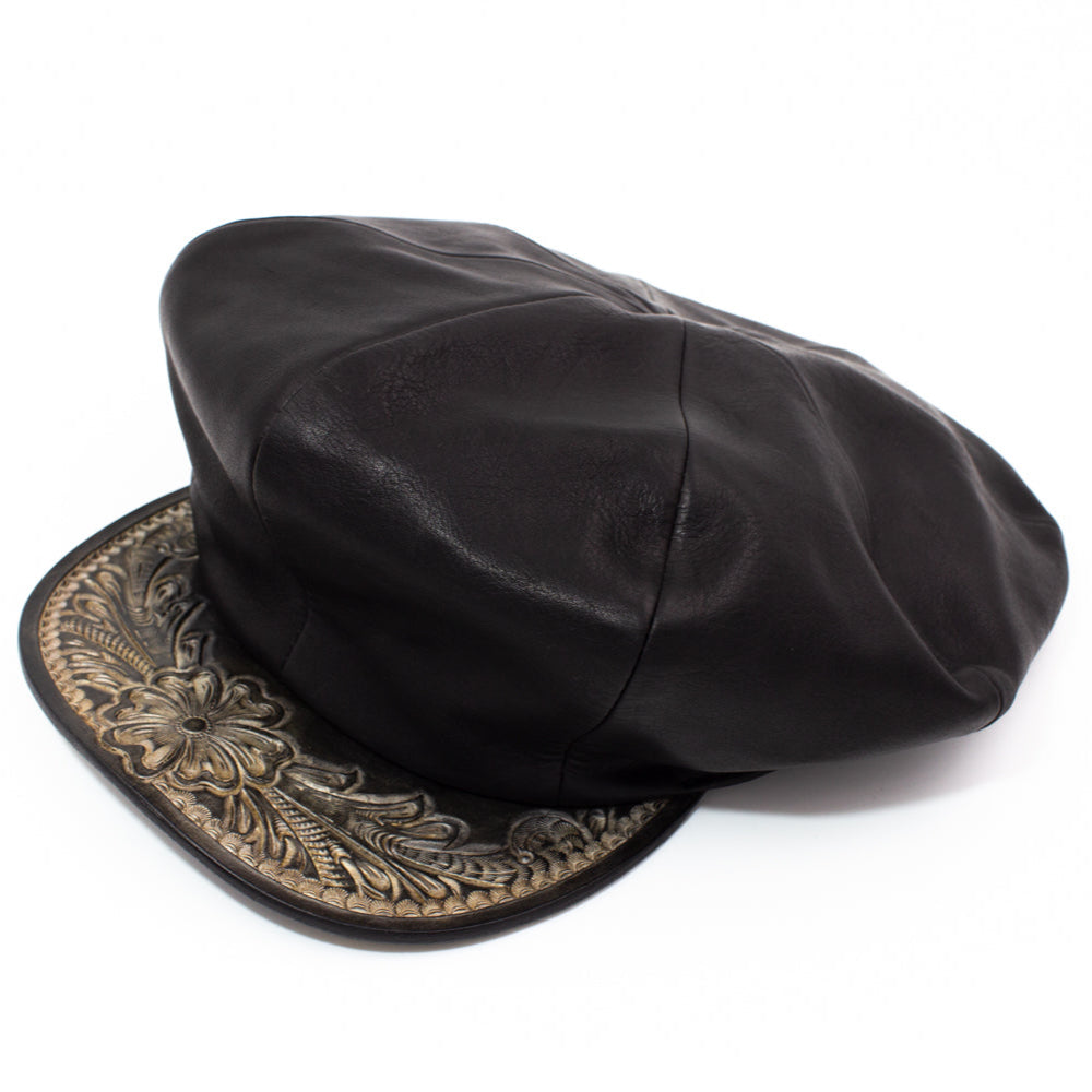 Christian Dada ブラックレザーキャスケット Christian Dada ブラック