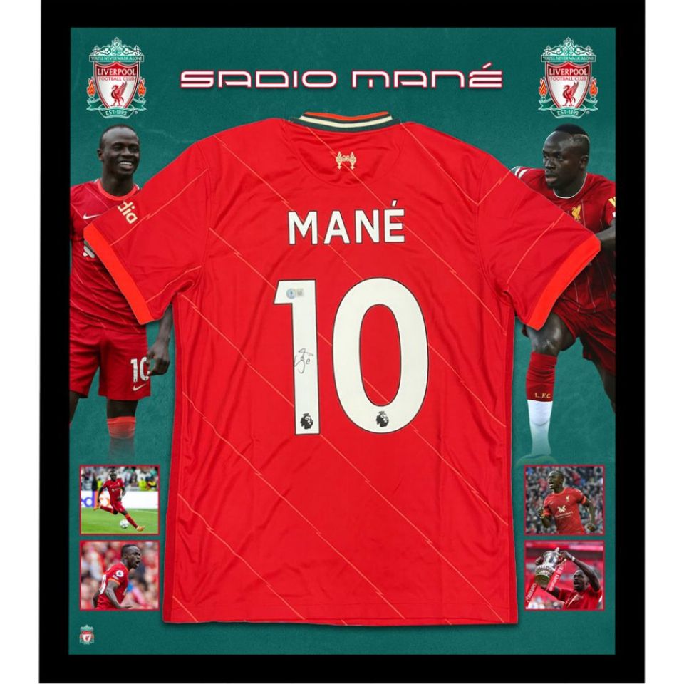 サディオ・マネ【直筆サイン入り】リバプールホームユニホーム