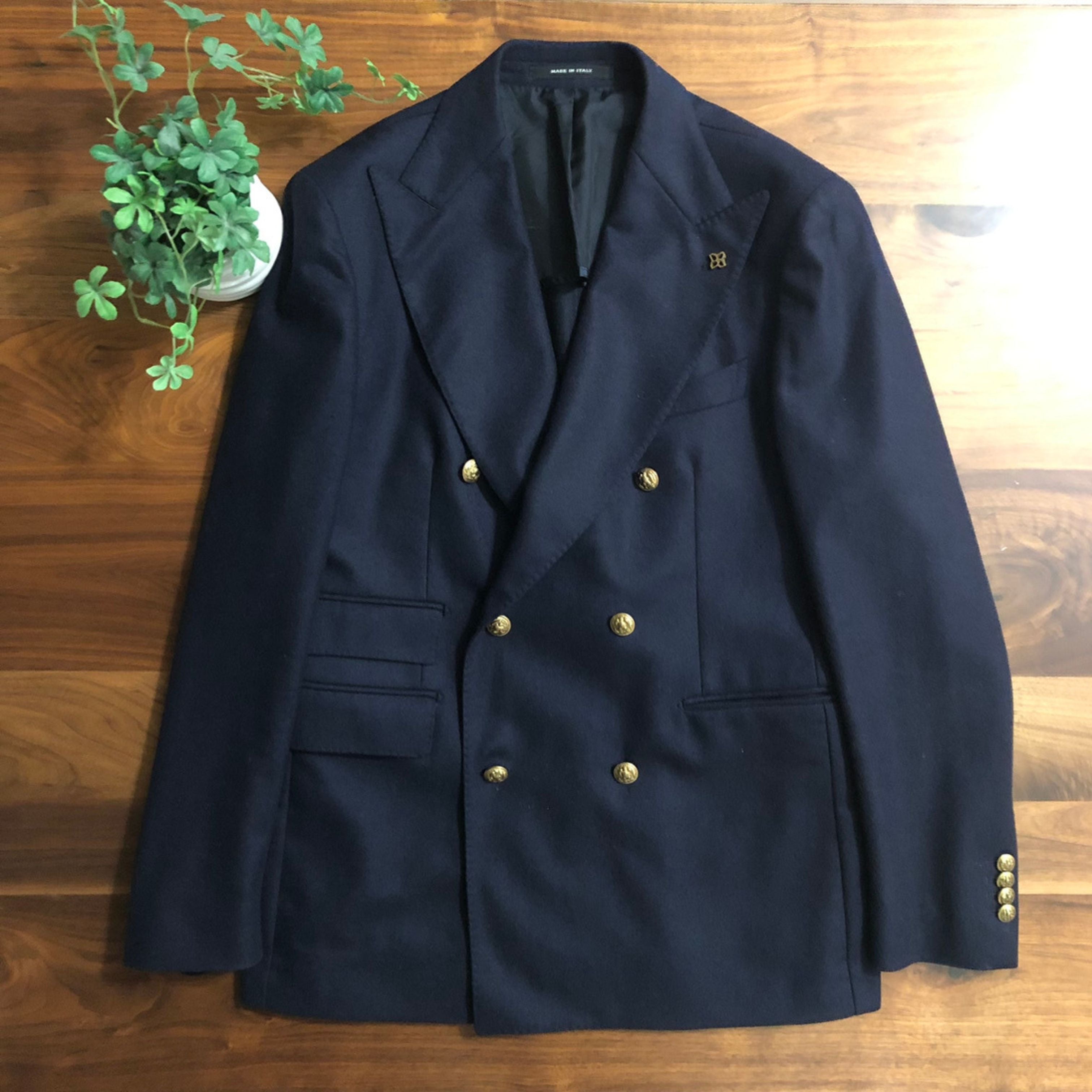 <良品>TAGLIATORE ネイビー ダブル コットン ジャケット サイズ48 良品>TAGLIATORE ネイビー ダブル コットン ジャケット サイズ48 楽天