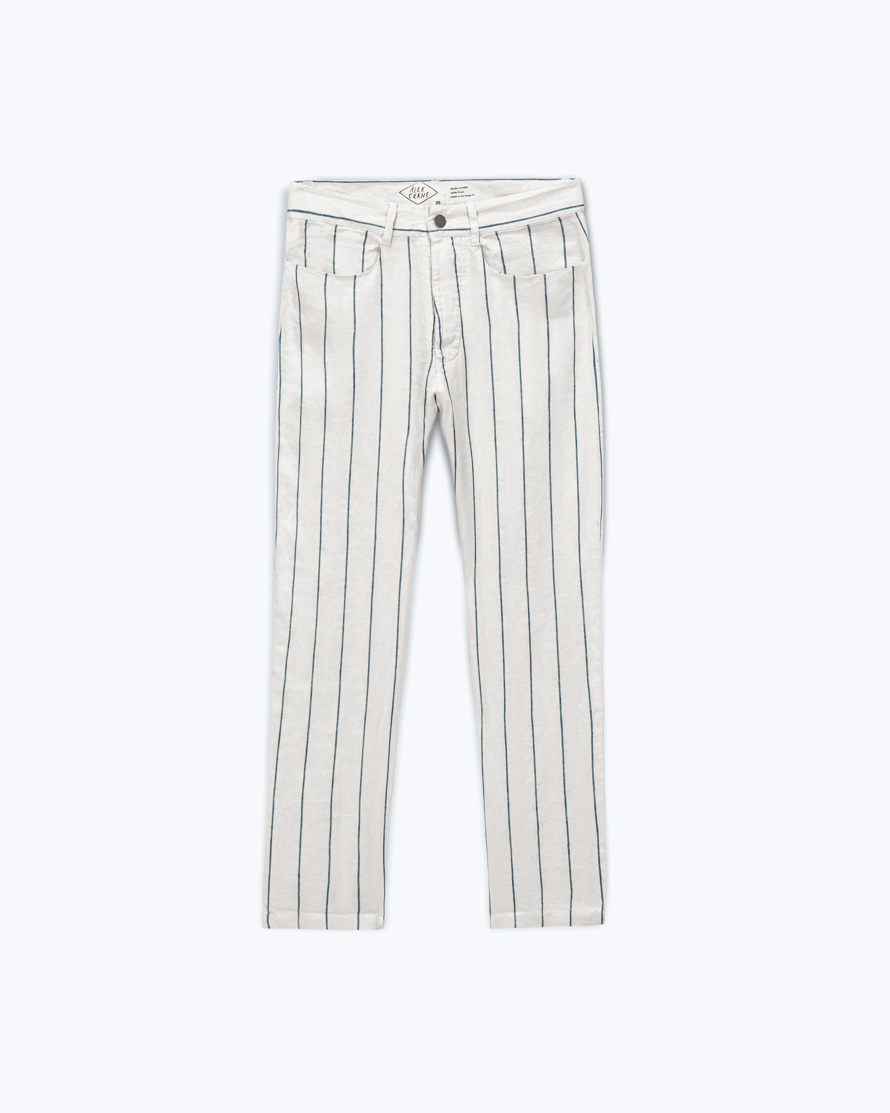 Cham Linen Pants - Sustainable French Linen / Natural and Blue
