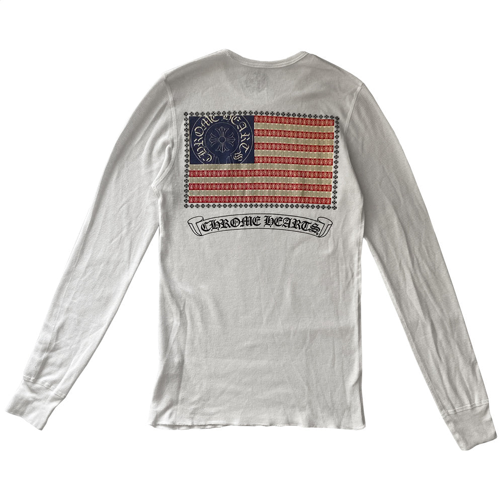 Chrome Hearts Dagger USA Flag Long Sleeve Thermal Tee - S