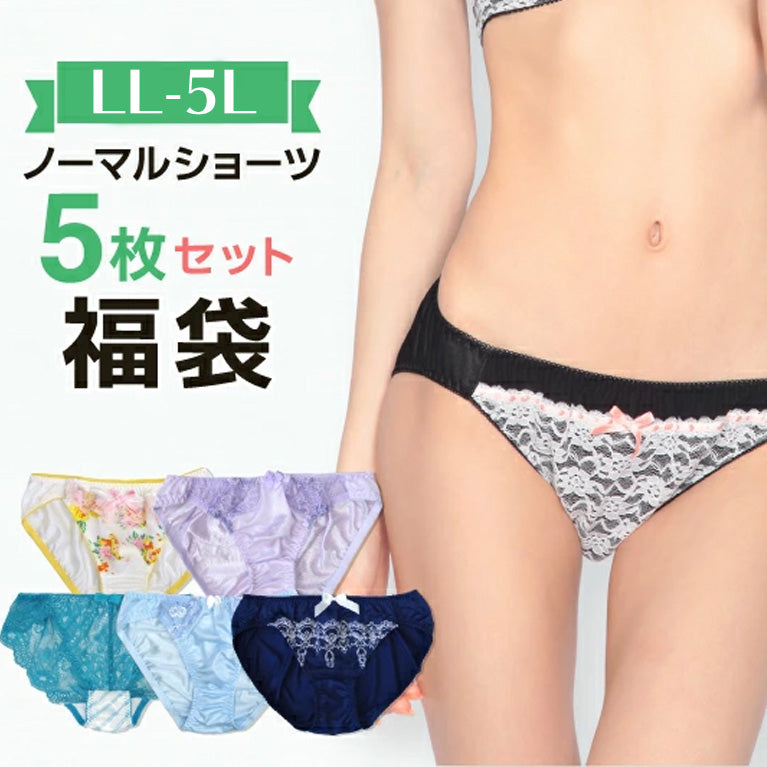大きいサイズ レディース｜≪5点セット福袋≫ ノーマルショーツ 福袋5