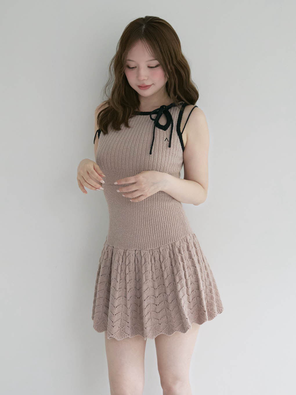 ANDMARY】Heart crochet mini dress