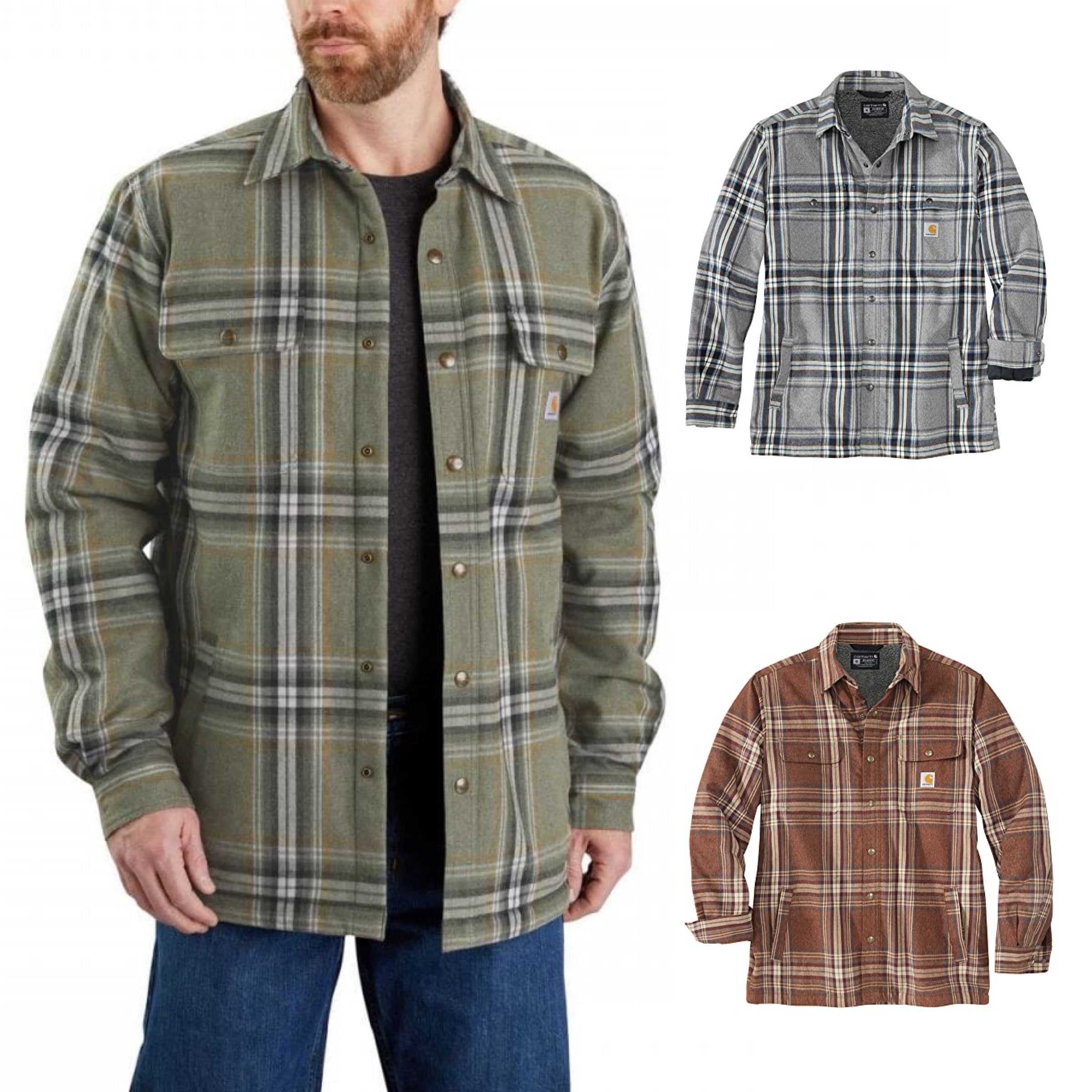 Carhartt Flannel Sherpa Lined Shirt Jacket Hemdjacke 105430