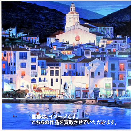 笹倉鉄平「マヨール広場」シルクスクリーン -探している絵画の情報を