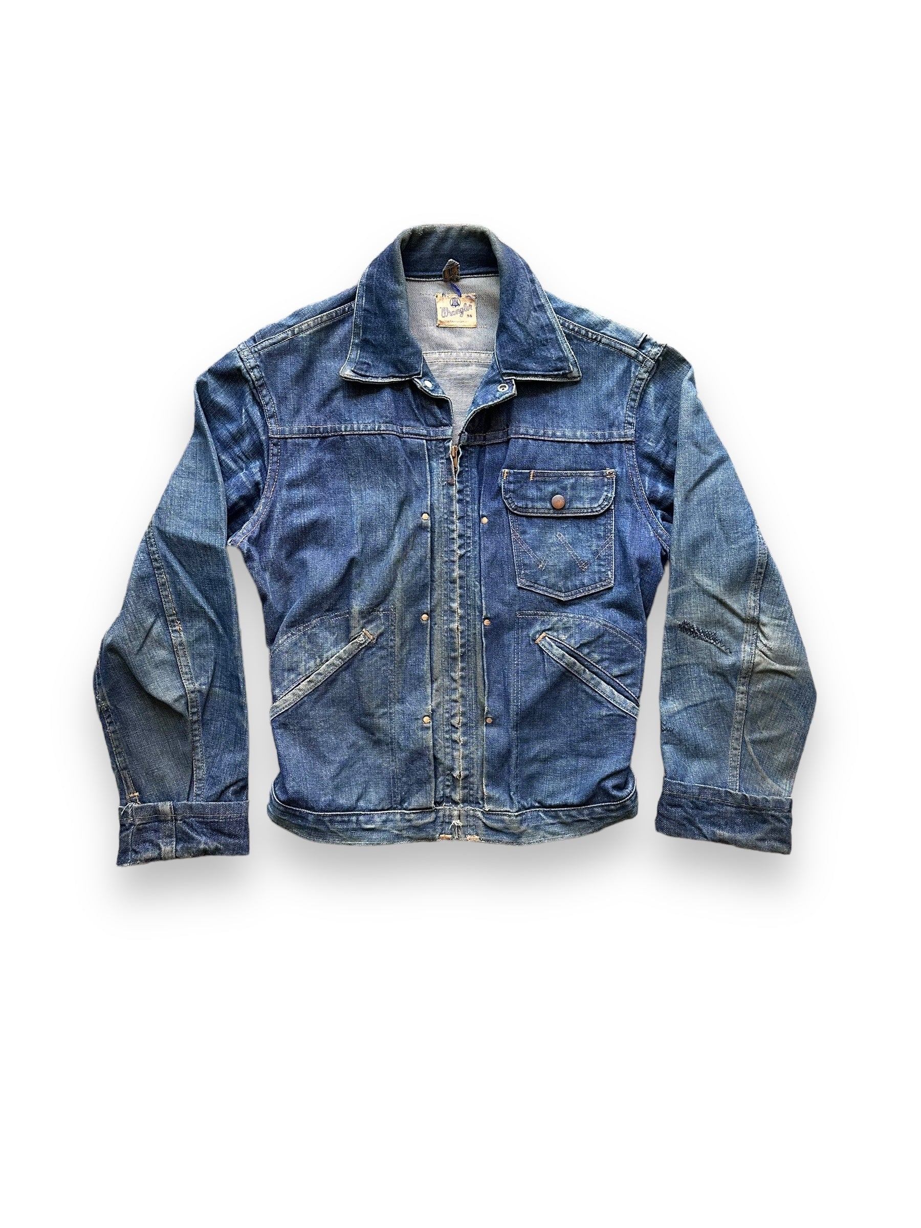Vintage Wrangler Blue Bell One Pocket 11MJZ Denim Jacket SZ 36