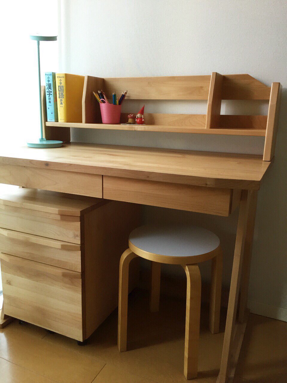 ACTUS アクタス リーヴェ 学習机 デスク 上棚付き 北欧 無垢風 幅105