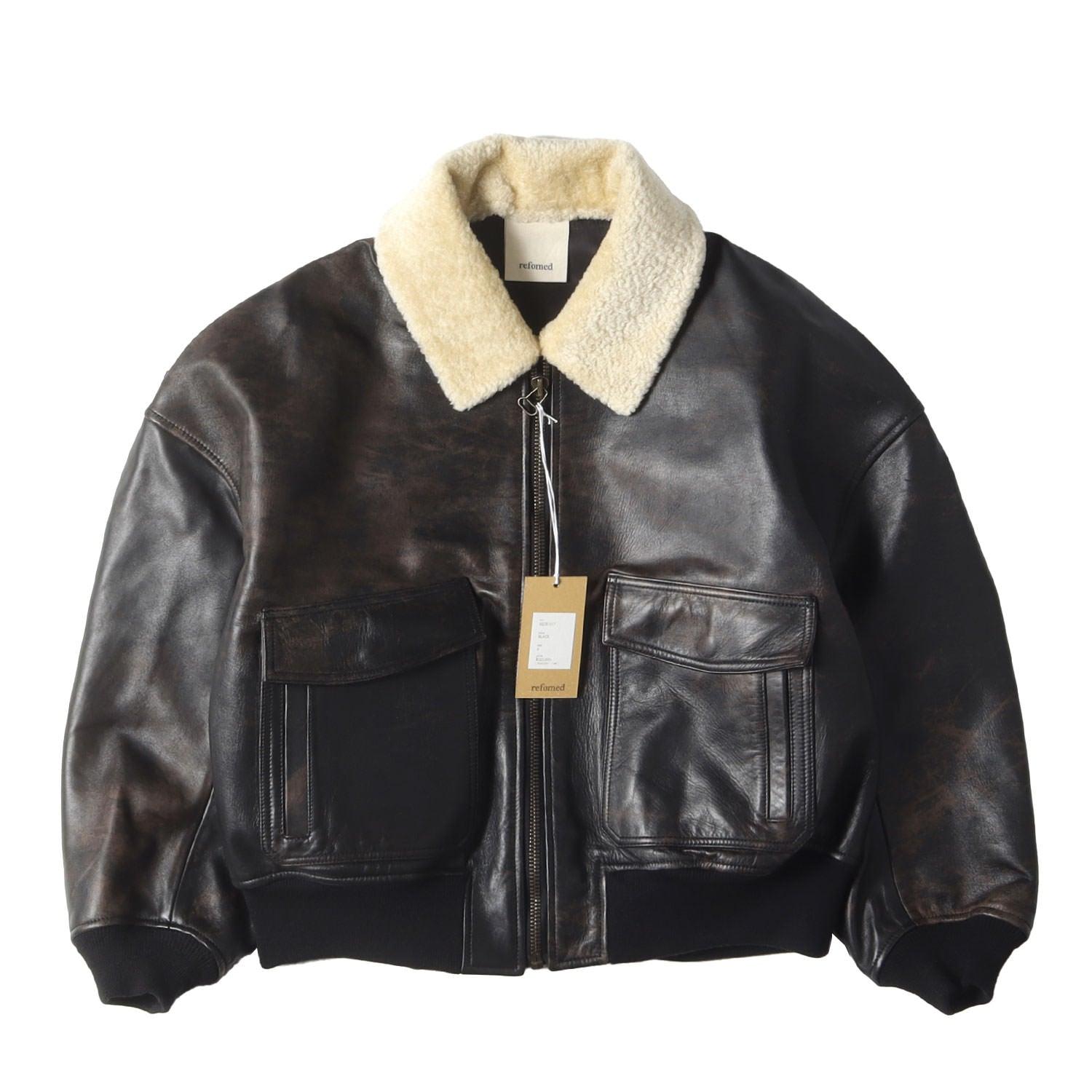 24AW 2WY ボアフリースカラー ホースレザー ボンバー ジャケット