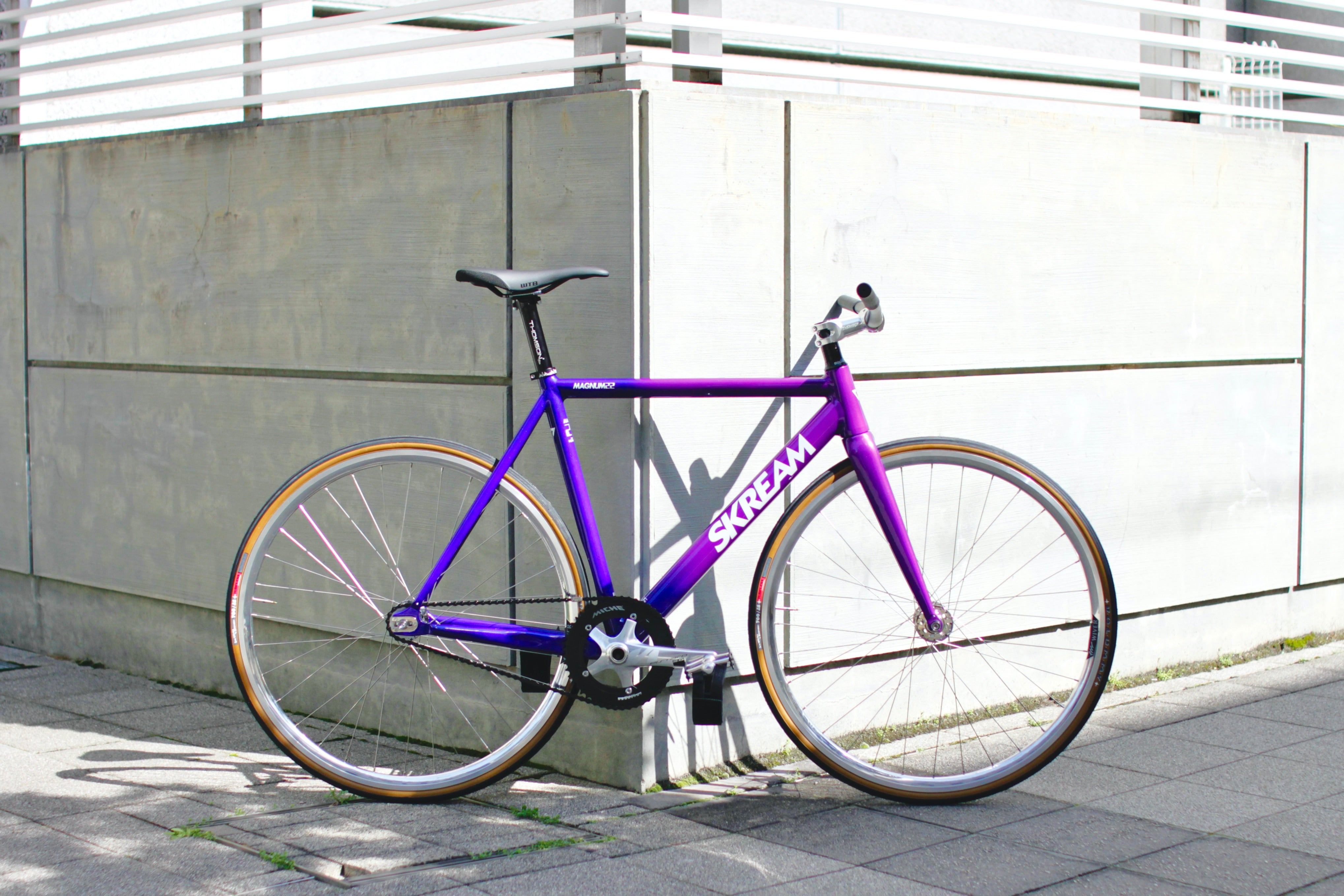 ピストバイク シングルスピード 自転車 パープル グラデーション