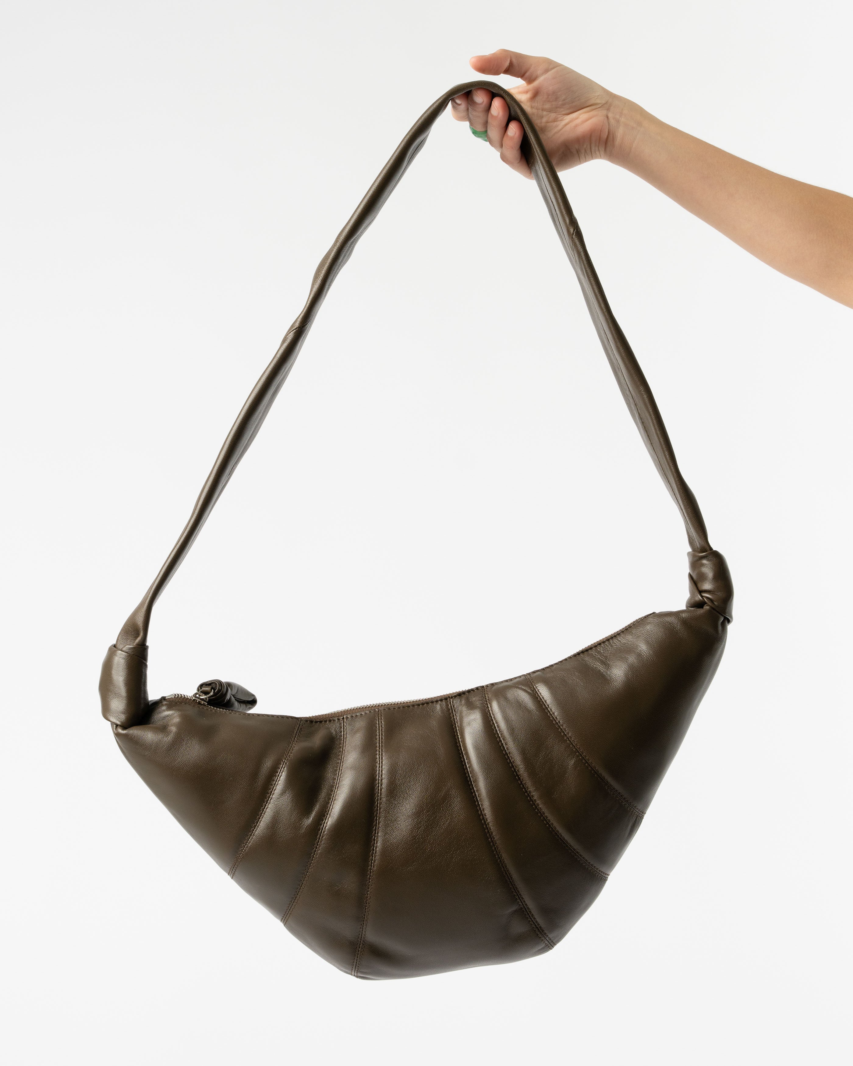 Lemaire Medium Croissant Bag in Dark Tobacco Curated at Jake and Jones