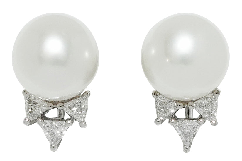 MIKIMOTO【ミキモト】K18WGパール ダイヤモンドピアス (NO.305264