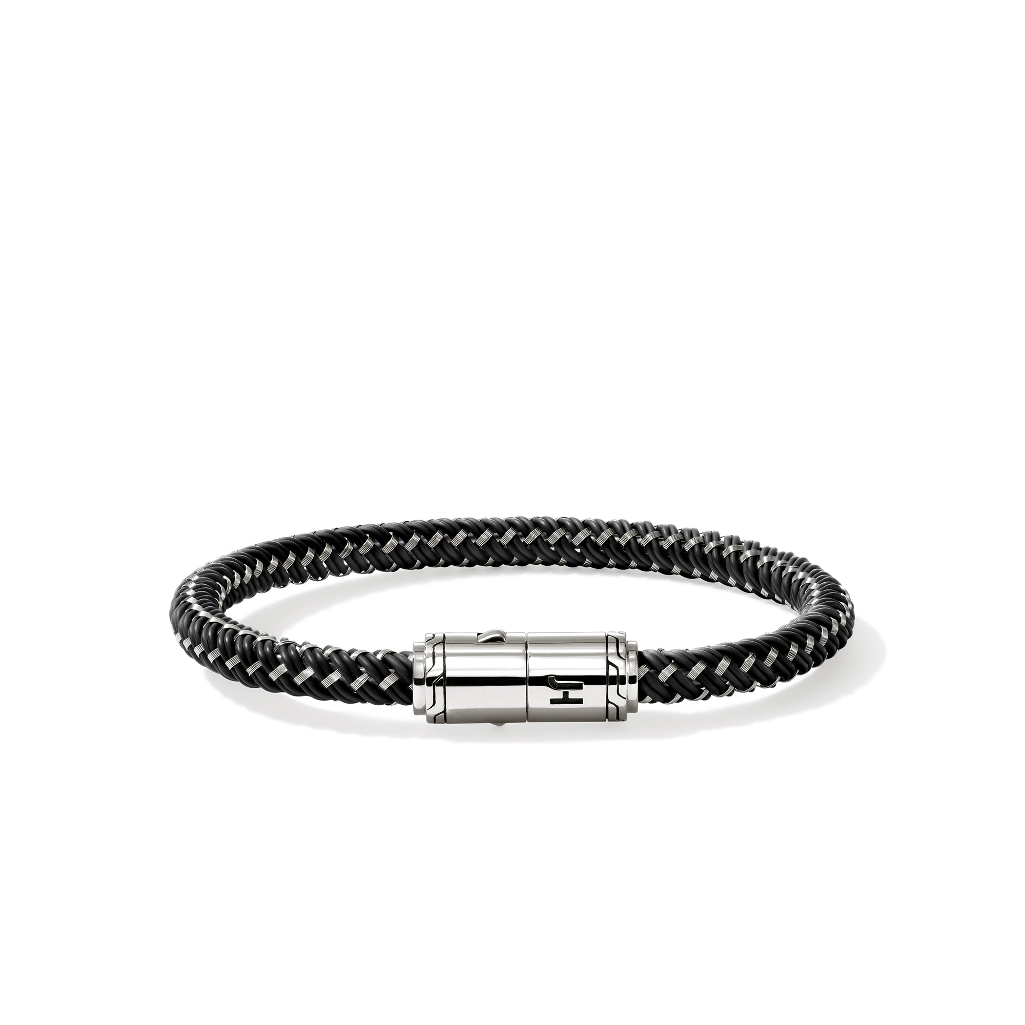 Cord Bracelet, Sterling Silver, Rubber|BU98688BLST – John Hardy