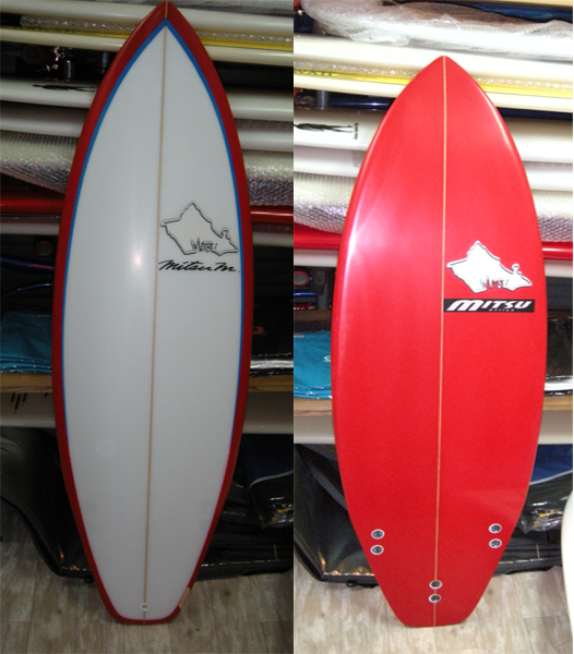 7'サーフボードミッドレングスミツサーフグリーントライフィン Mitsu