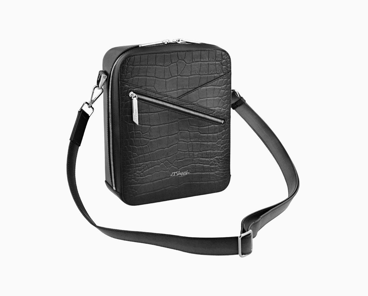 シガー クロスボディバッグ ブラック エンボスドレザー | S.T. Dupont
