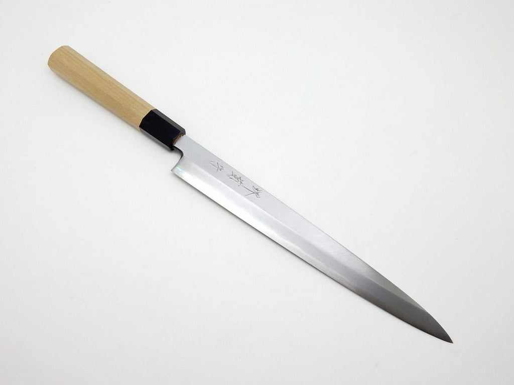 堺菊守《青鋼シリーズ》安来鋼青紙1号 柳刃【本霞研・水牛八角柄