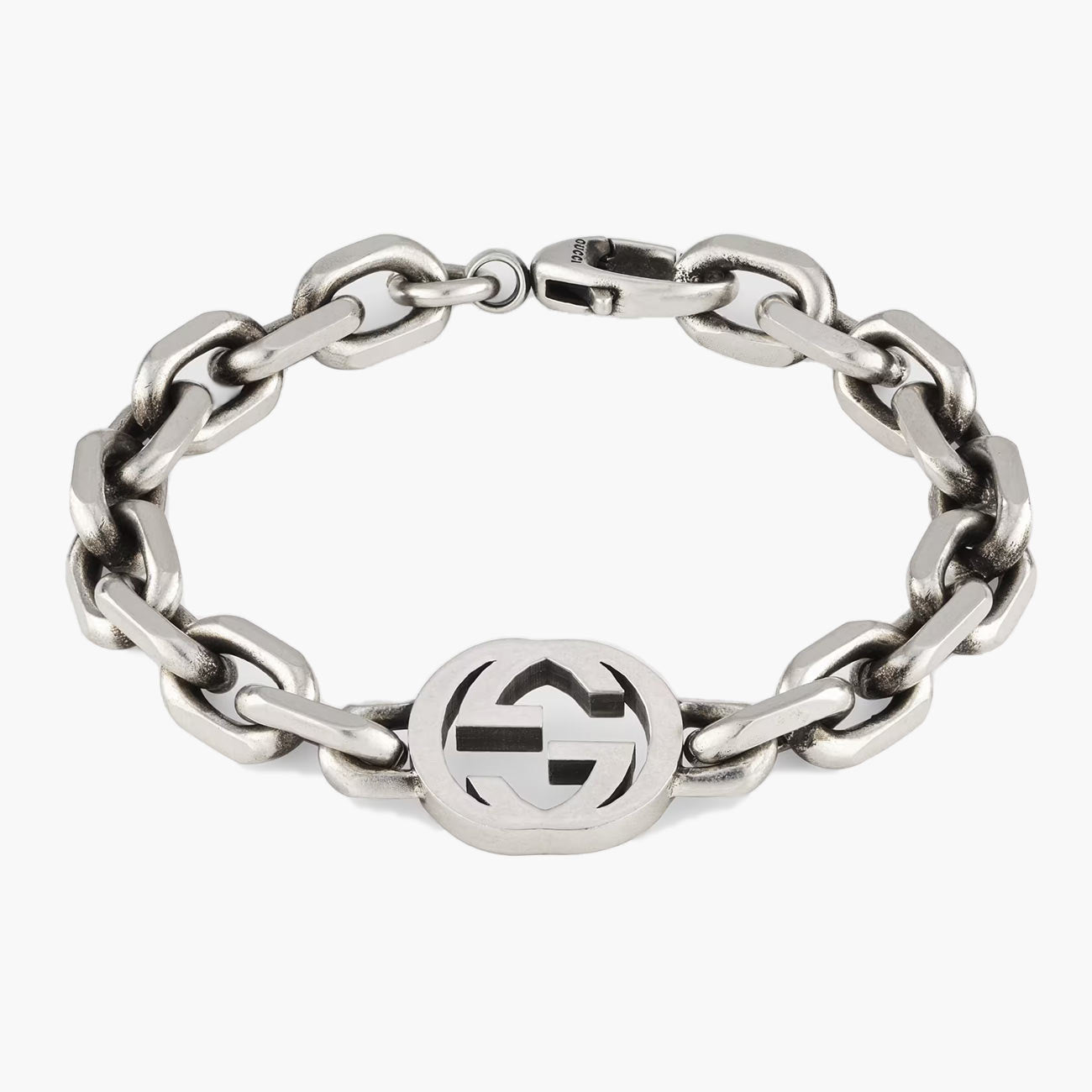 Gucci Interlocking Sterling Silver Bracelet, 627068J84000728