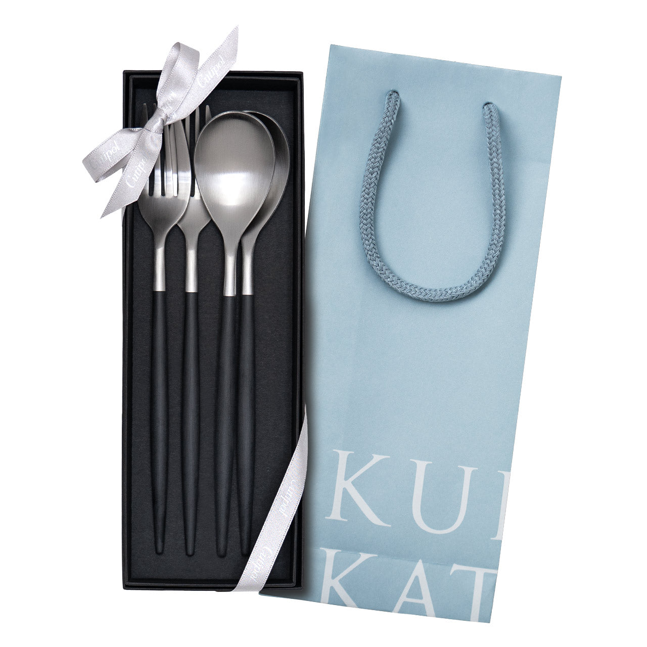 クチポール MIO/ミオ ディナー 4本 ギフトセット ブラックシルバー 黒