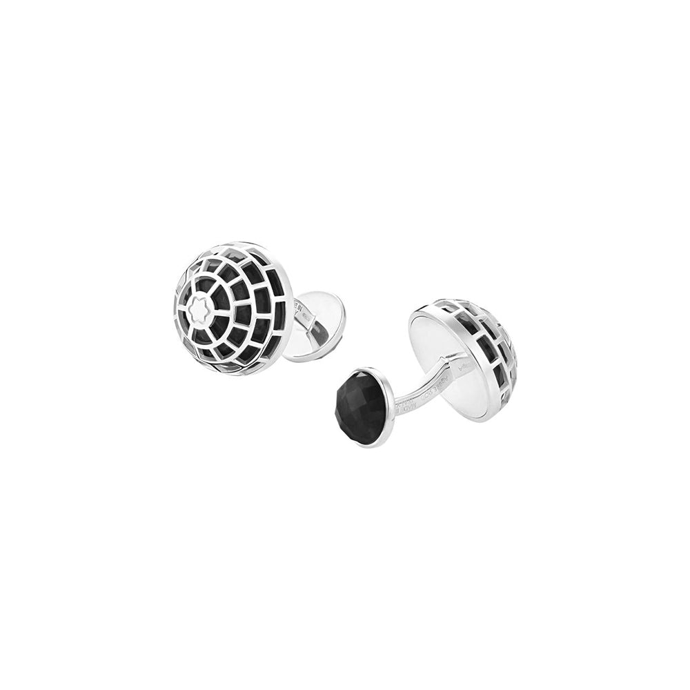 Montblanc Meisterstuck Silver Onyx Cufflinks | King Jewelers