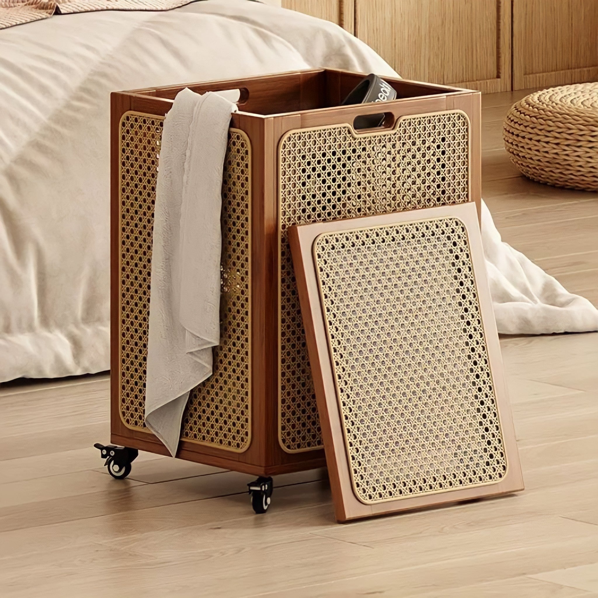 ラタンキャスター付きバスケット – kocol