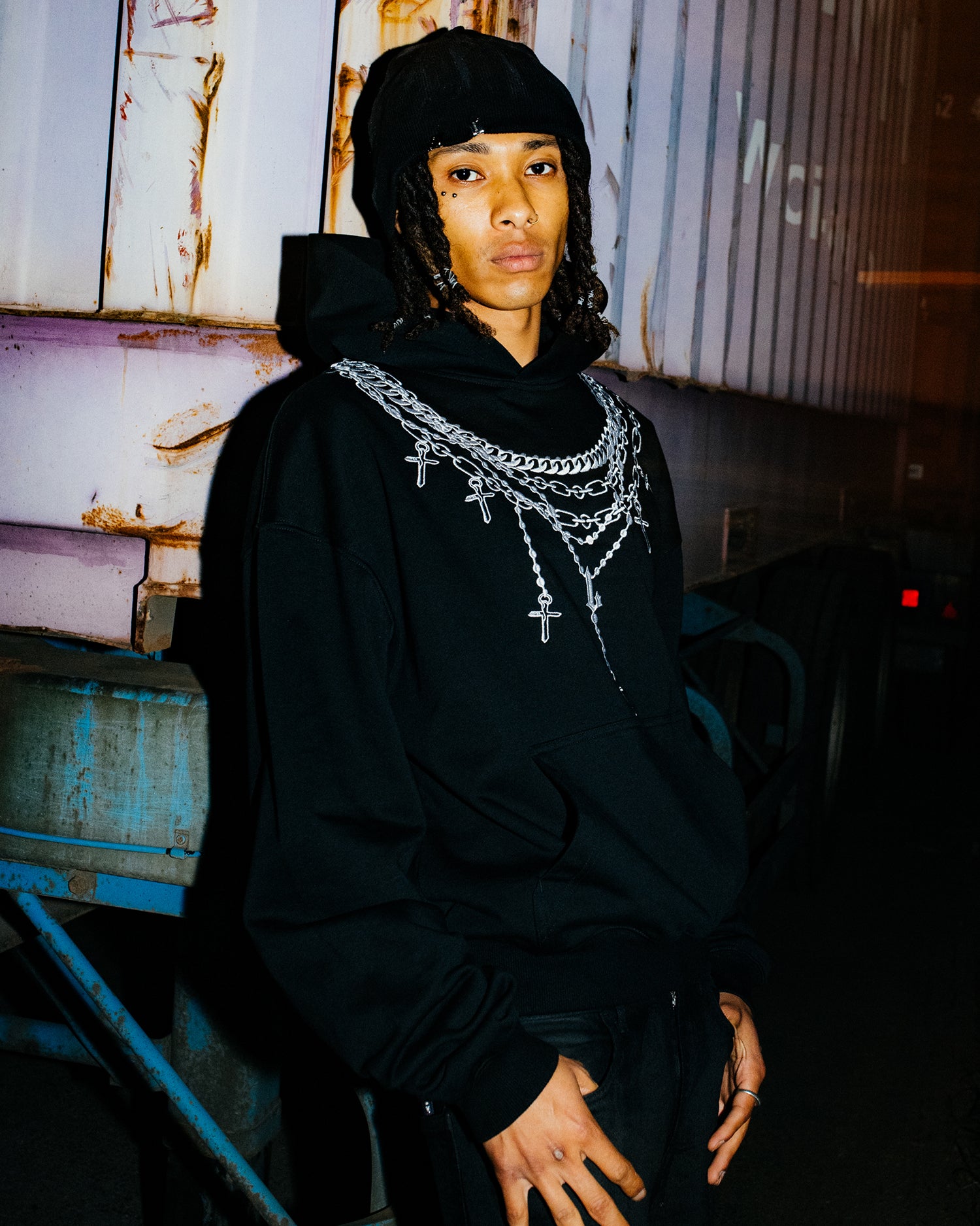 Leather Tie-Dye Shirts / Black｜LAST NEST Official Online Site